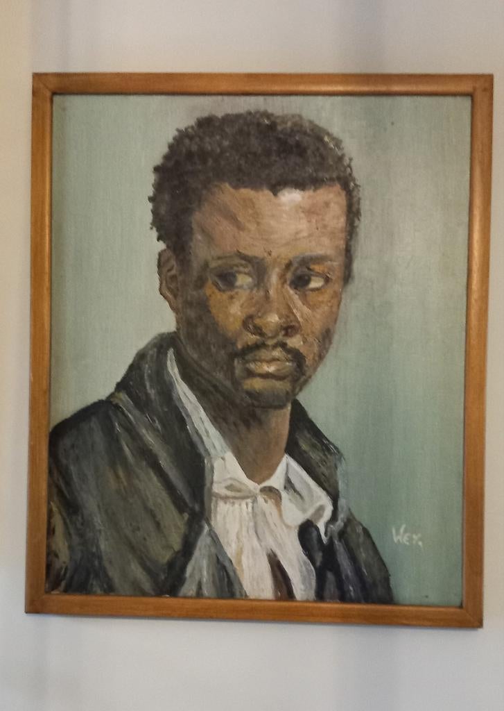 Huile sur toile "L'esclave" Wey, Antiquités & Art, Enlèvement ou Envoi