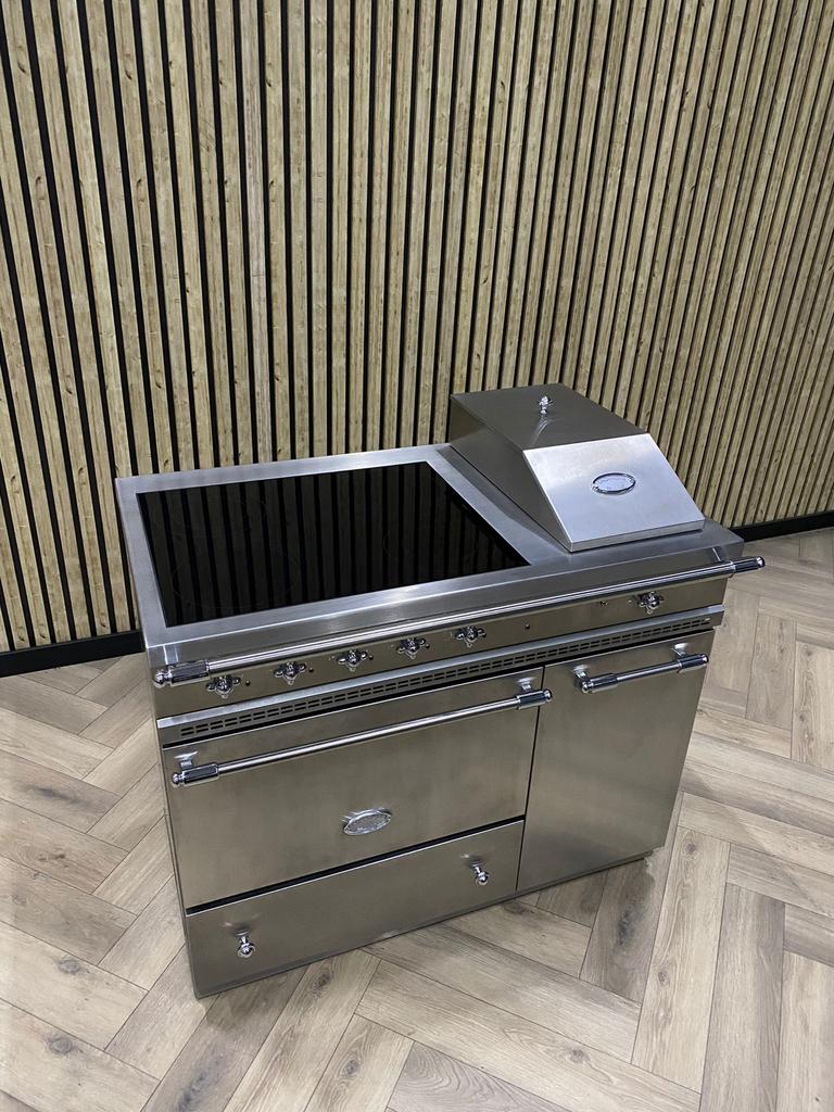 Prachtige Lacanche Inox Blinkend Chroom Keramisch + Friteuse, Elektronische apparatuur, Ophalen of Verzenden, Grill, Keramisch