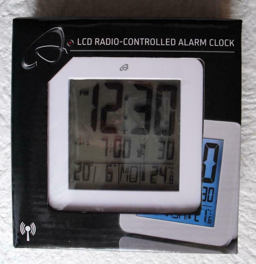 Réveil LCD Radioguidé (Blanc), Electroménager, Enlèvement ou Envoi, Digital