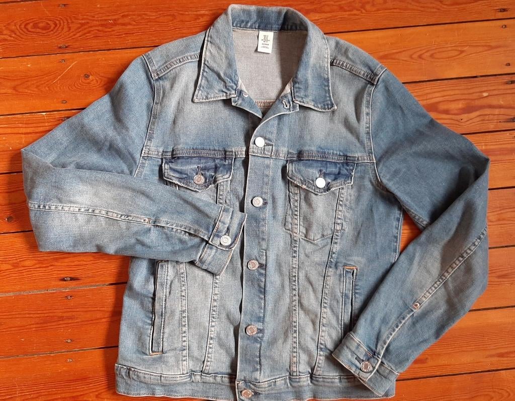 Veste en jeans bleu délavé taille 42, Enlèvement ou Envoi, Comme neuf, Bleu