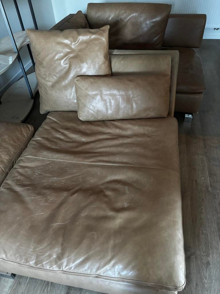 Natuzzi lounge zetel, Huis en Inrichting, Ophalen, Gebruikt, Leer