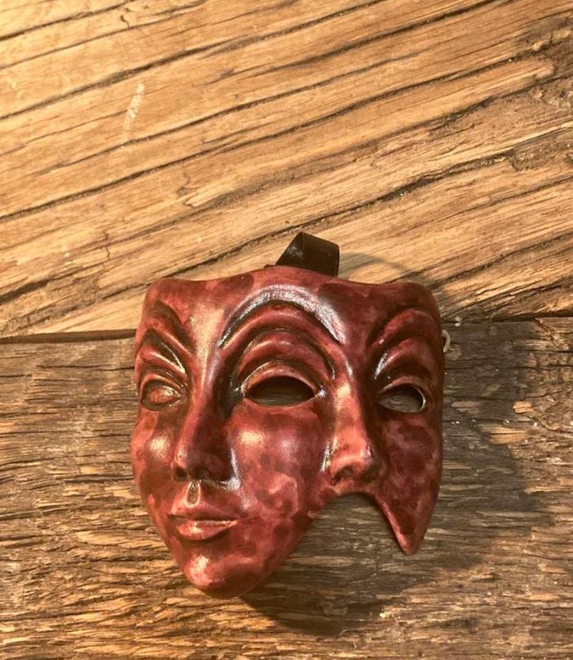 Stenen beeldje - theater masker - Venetiaans masker - mask, Ophalen of Verzenden
