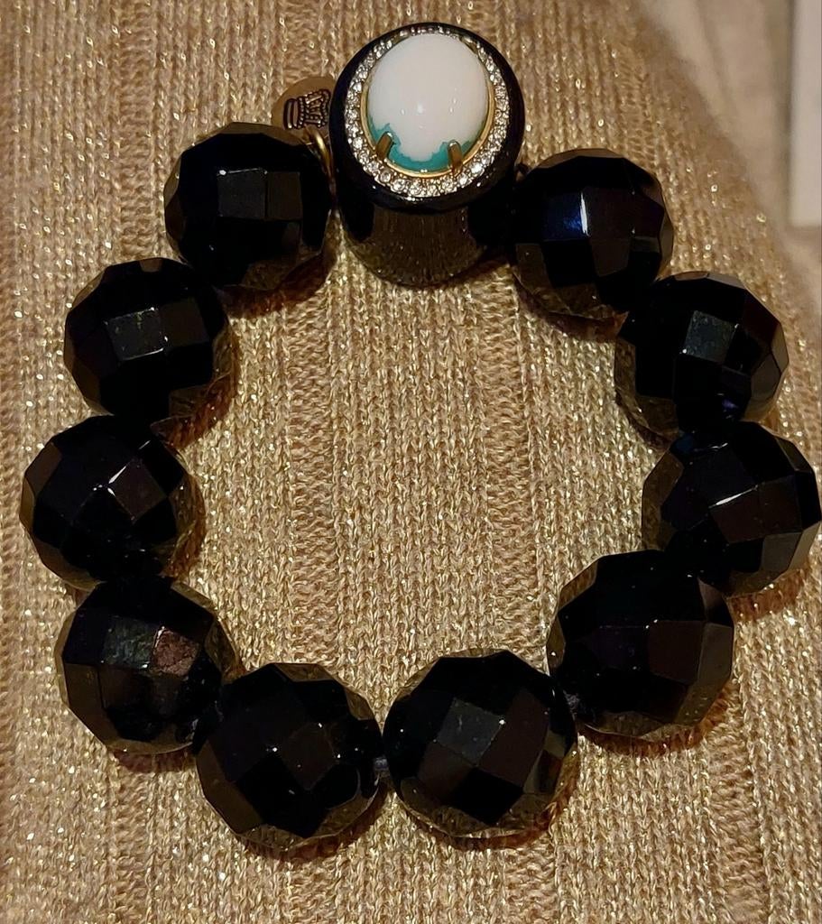 Prachtige zware nieuwe armband: 95 gram, Overige materialen, Zwart, Nieuw, Ophalen of Verzenden