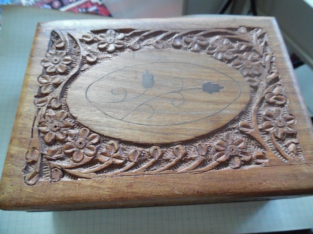 Vintage houten juwelendoosje, Ophalen of Verzenden