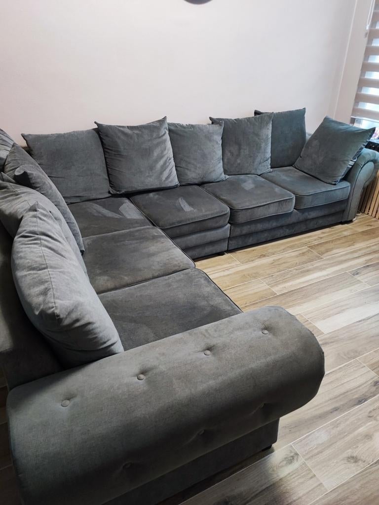 Salon gris en velour, Maison & Meubles, Canapés | Coins salons complets
