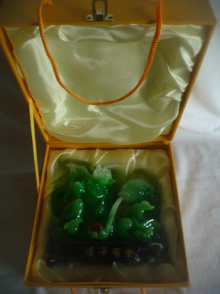 Chinees beeld vis in jade / aventurijn, Antiek en Kunst, Ophalen of Verzenden