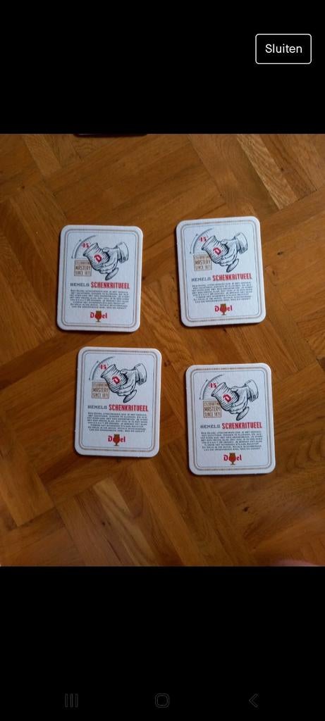 Bierkaarten duvel 4 stuks, Verzamelen, Ophalen of Verzenden, Duvel