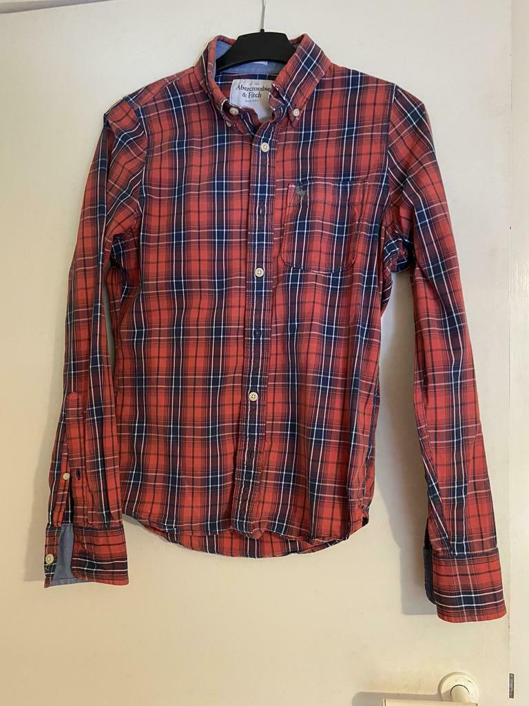 Chemise homme à carreaux, Rouge, Tour de cou 38 (S) ou plus petit, Comme neuf, Abercrombie & Fitch