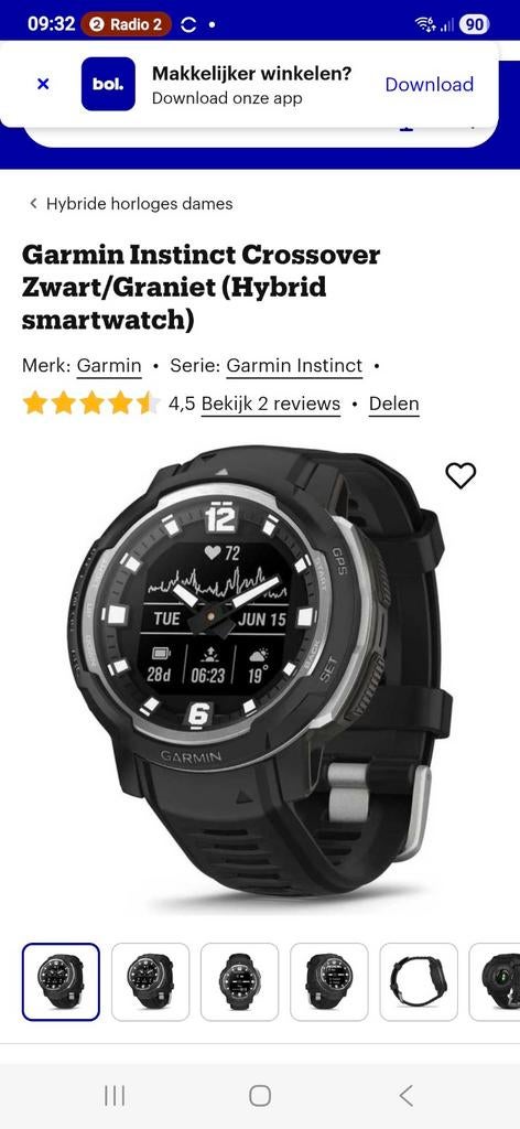 Smartwatch Garmin, Handtassen en Accessoires, Smartwatches, Gebruikt, Zwart, Garmin, Ophalen of Verzenden