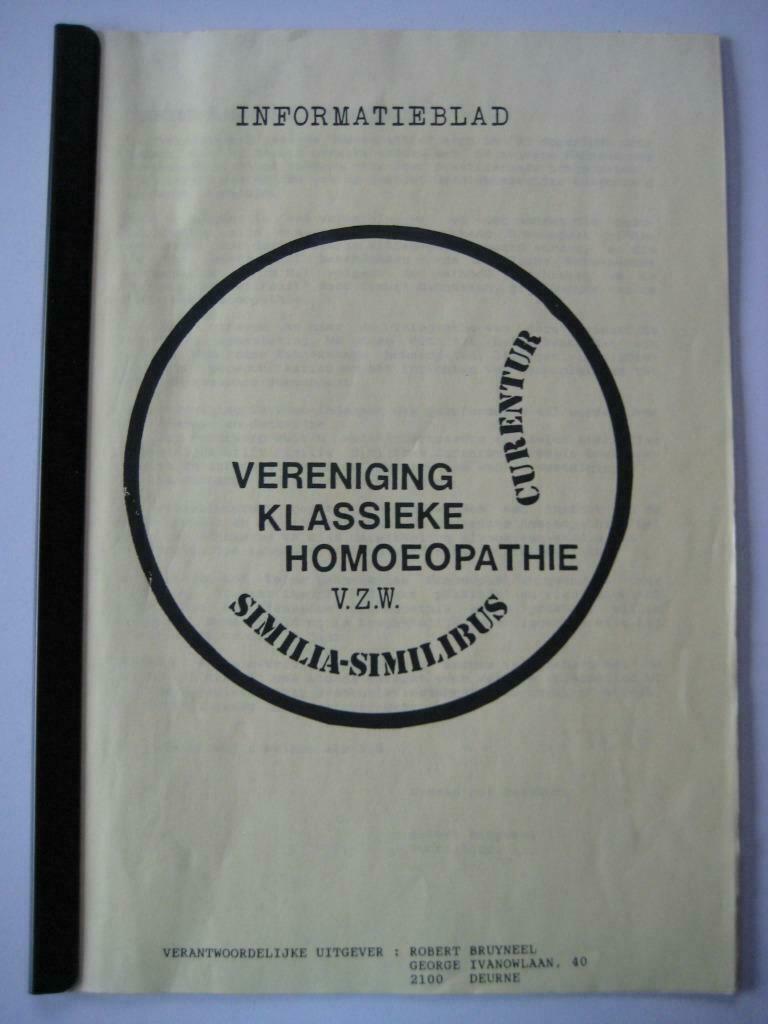 Informatieblad vereniging klassieke homeopathie, Livres, Santé, Diététique & Alimentation, Enlèvement ou Envoi, Utilisé, Plantes et Alternatives
