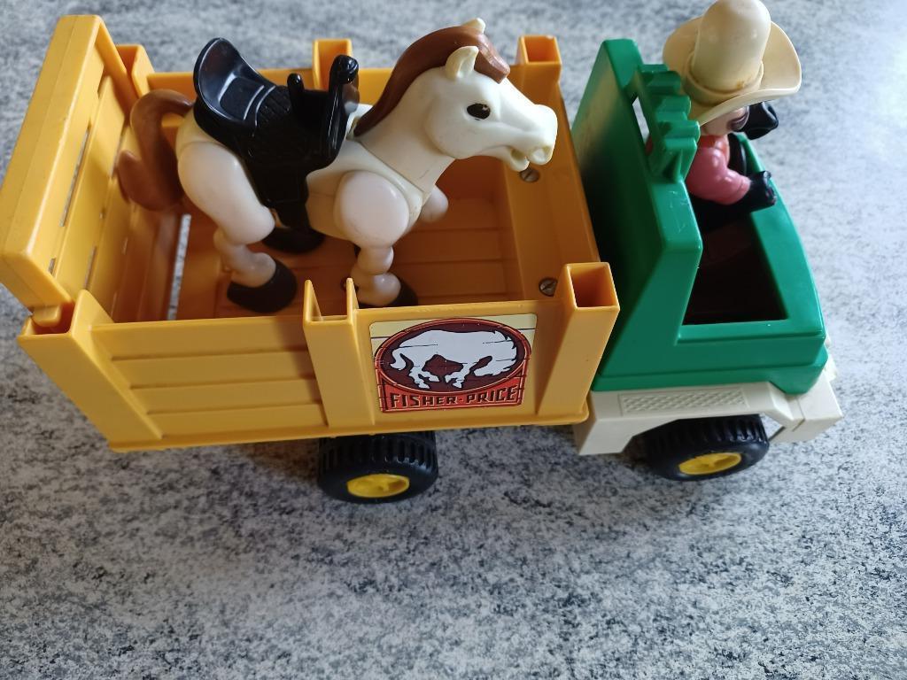 Fisher-Price  cowboy met paard en vrachtwagen, Enlèvement ou Envoi, Utilisé