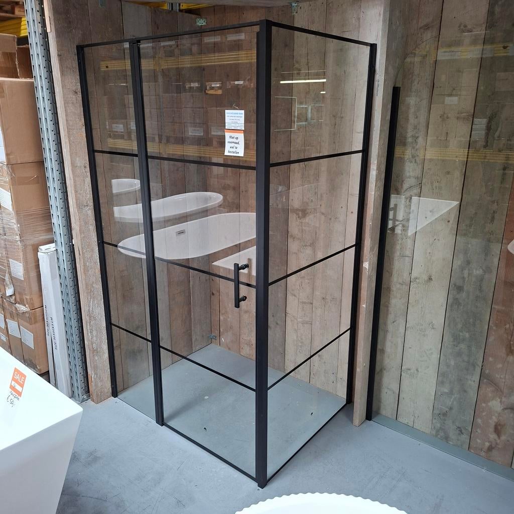Douchecabine 120x90cm zwart profiel nr218, Ophalen of Verzenden, Zo goed als nieuw