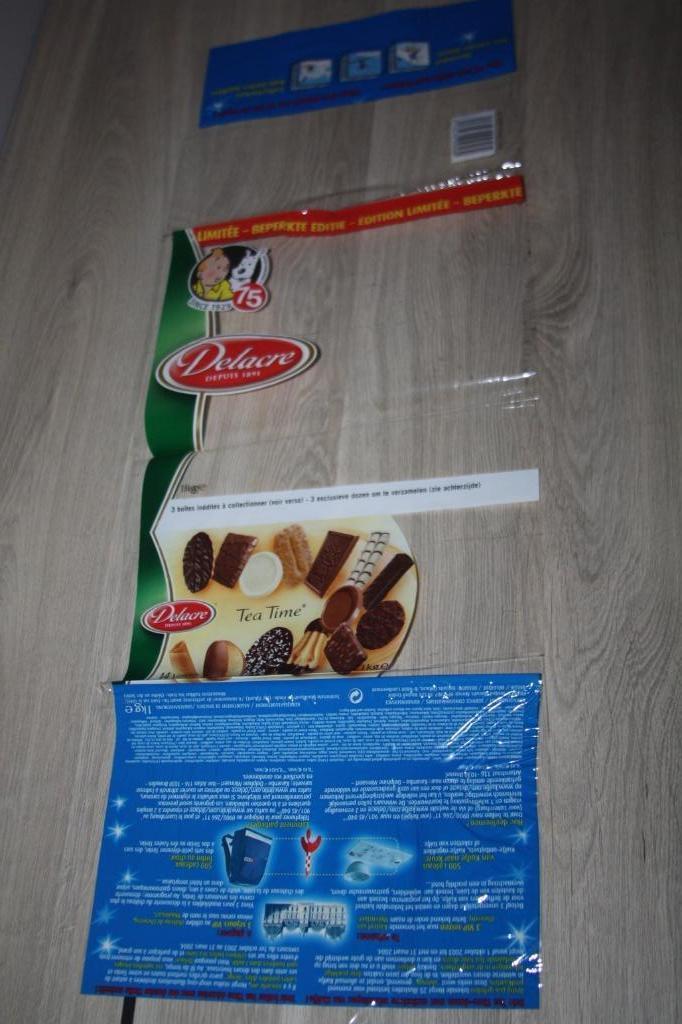 Verpakkingswikkel , 75 jaar Kuifje , Delacre mooie staat., Ophalen of Verzenden, Kuifje, Zo goed als nieuw, Overige typen