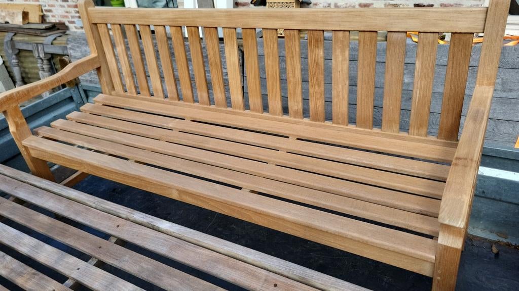 💑💑💑TUINBANK AZOBE 👩‍❤️👩‍❤️245cm teak/ 390 tot 699€, Ophalen, Zo goed als nieuw, Hout