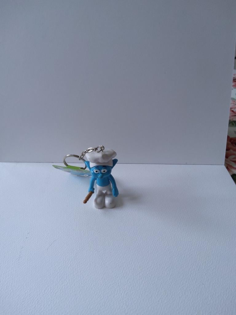Porte clé Schtroumpf Boulanger, Enlèvement ou Envoi, Comme neuf, Poupée, Figurine ou Peluche