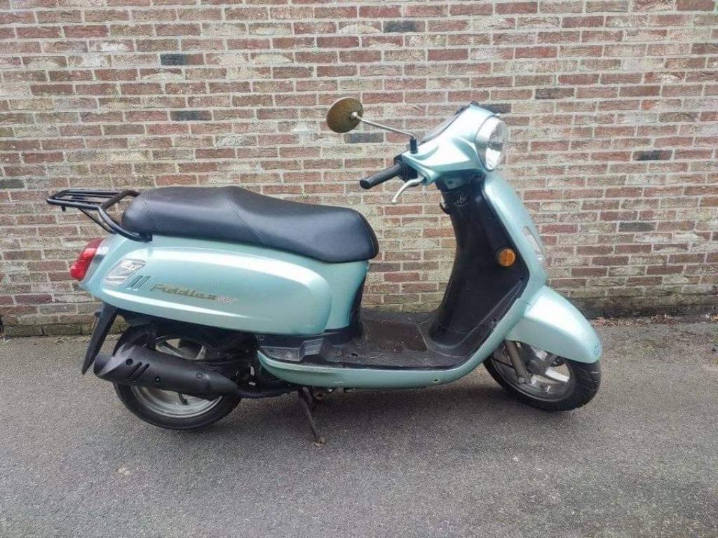 sym fiddler klasse a blauw, Fietsen en Brommers, Ophalen, Gebruikt, Overige modellen, Klasse A (25 km/u)
