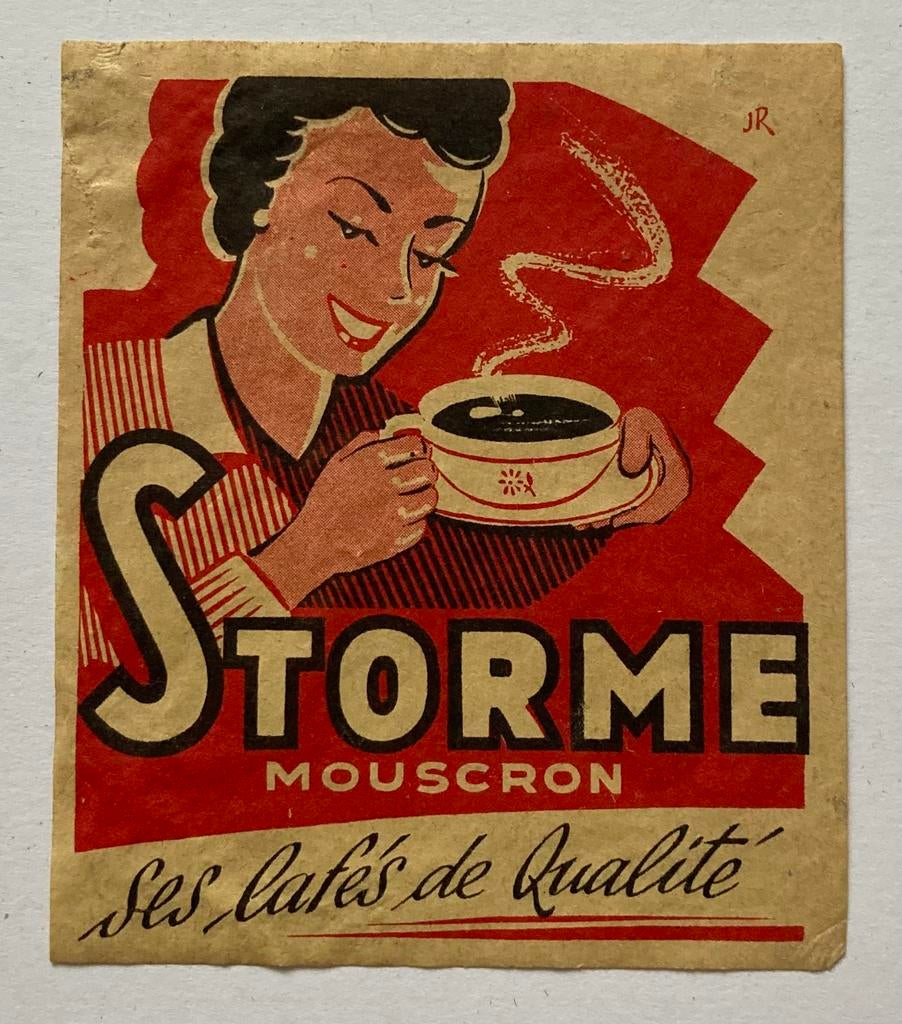Luciferetiket koffie Storme Moeskroen Mouscron, Enlèvement ou Envoi, Utilisé