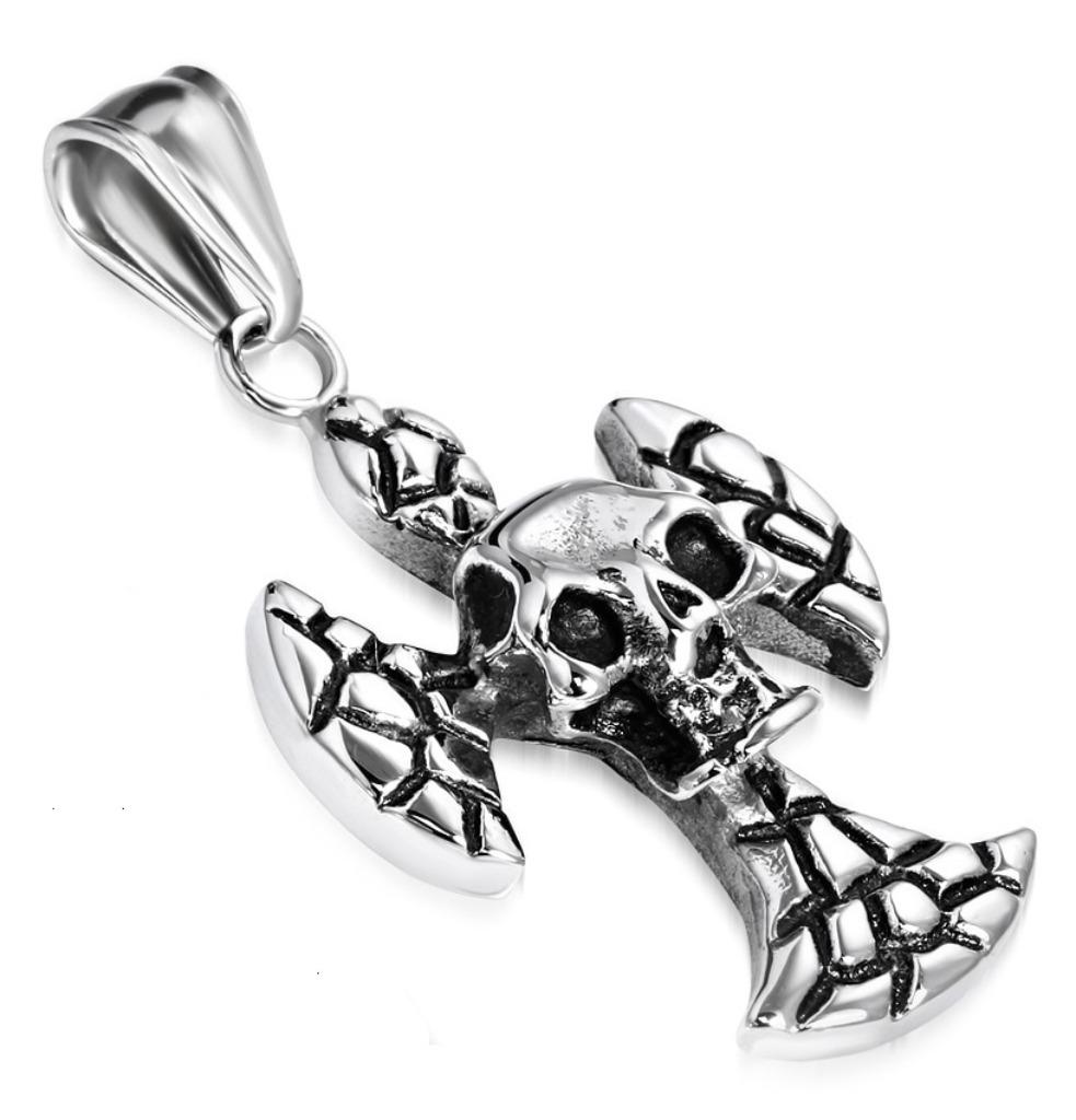 Pendentif en acier en forme de croix avec tête de mort, Enlèvement ou Envoi, Neuf