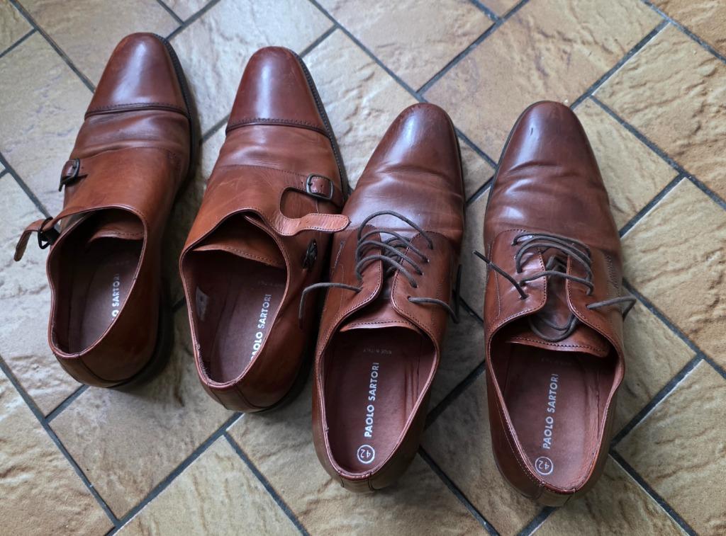LOT de deux paires de Chaussures Paulo Sartori taille 42, Paolo Satori, Comme neuf, Brun, Enlèvement