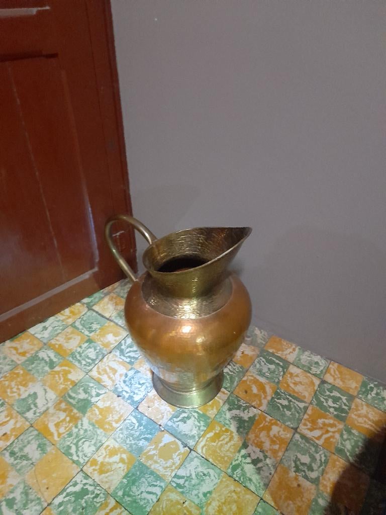 Grote koperen kan (met beetje tin), Antiek en Kunst, Ophalen of Verzenden, Koper