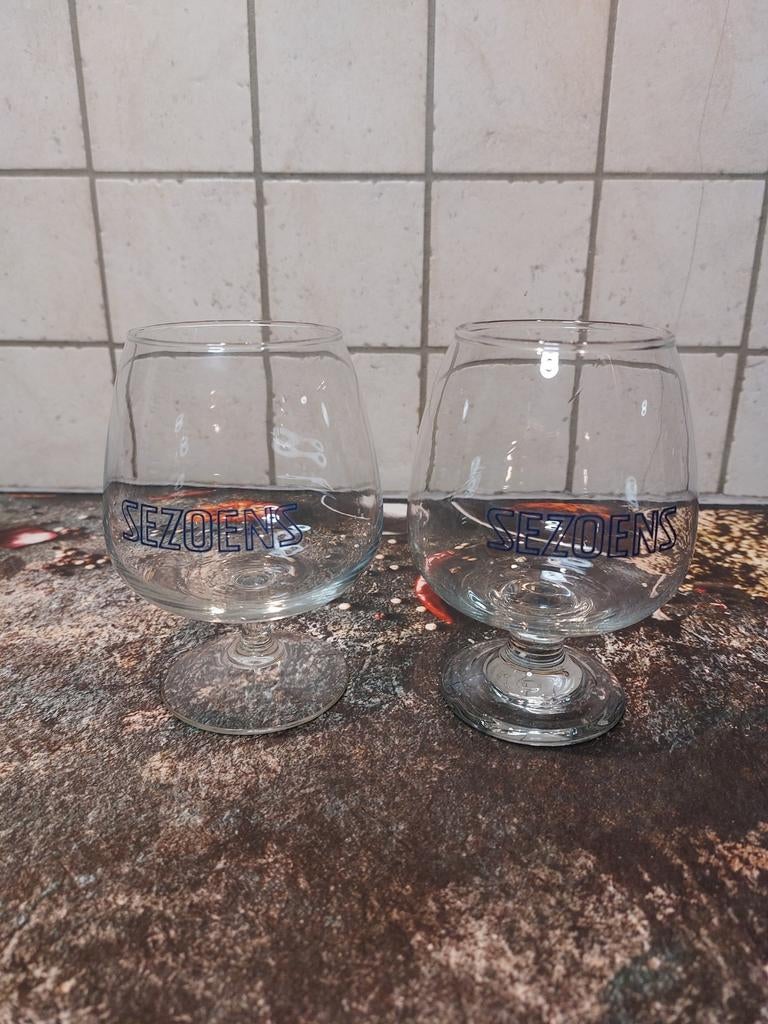 Sezoens bolletjes glas, Verzamelen, Ophalen of Verzenden, Zo goed als nieuw, Bierglas