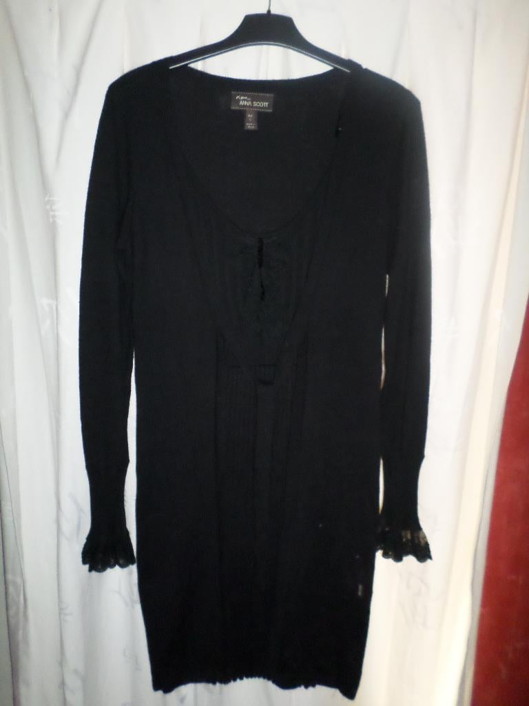 magnifique robe d'hiver noire d'Anna Scott : Large, Enlèvement ou Envoi, Porté, Taille 42/44 (L), Noir