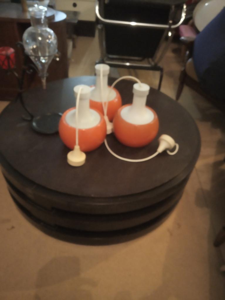 Retro.vintage houten ronde tafel, Verzamelen, Ophalen
