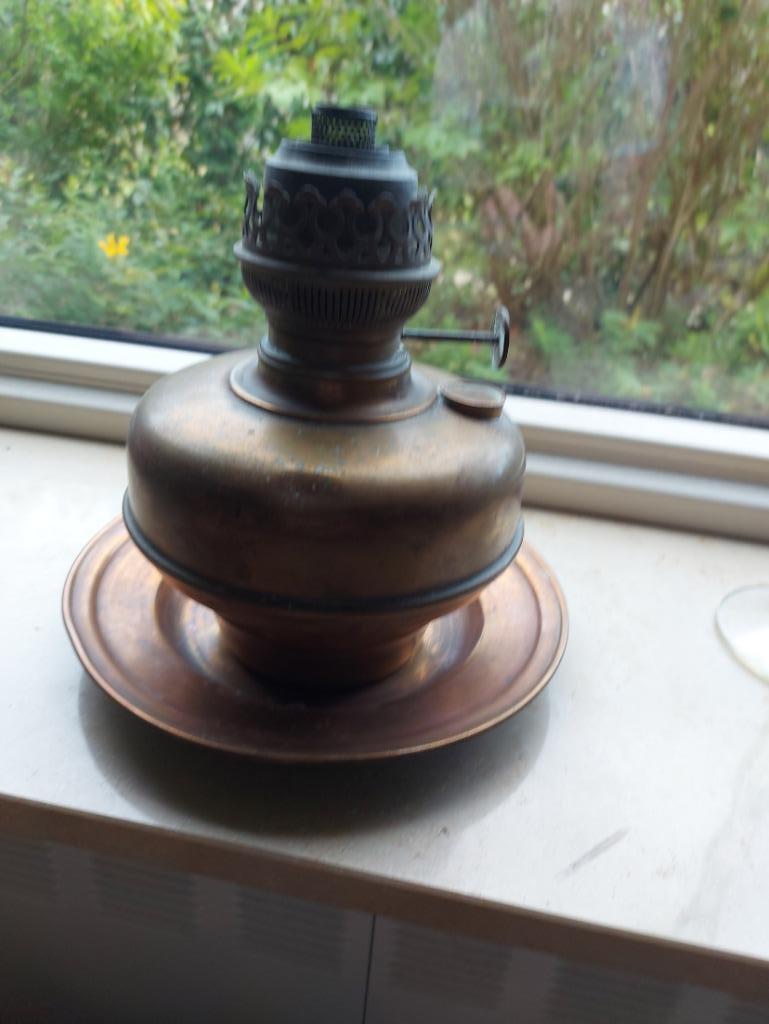 Vintage Lampe Belge zonder glas, Enlèvement