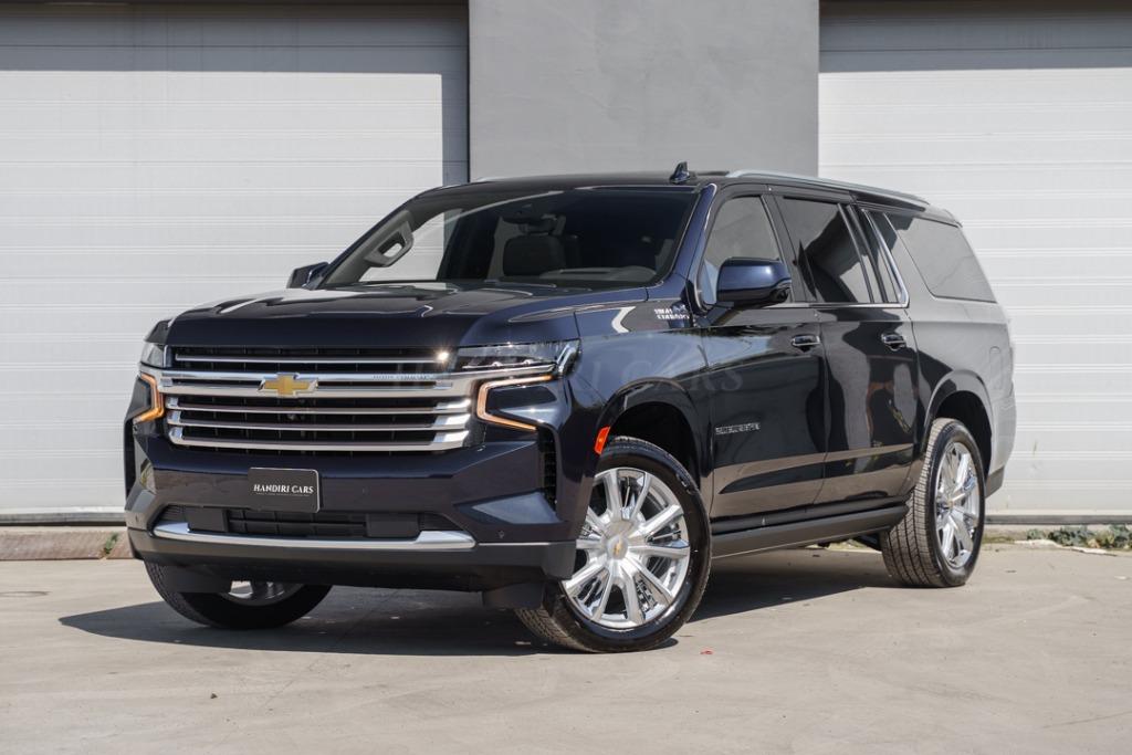 Chevrolet Suburban High Country LICHTE VRACHT 4 PLAATSEN, Suburban, Blauw, 7 zetels, Leder