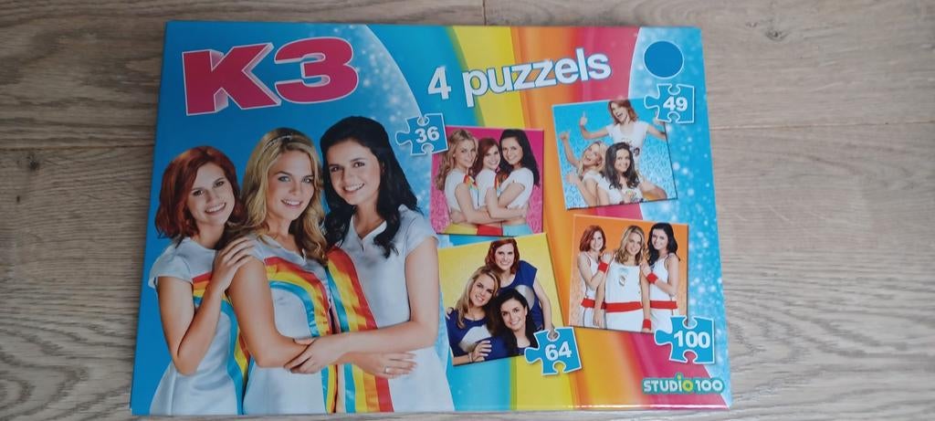 Puzzel Studio 100 K3 4in1- 36st, 49st, 64st,100st, Ophalen, Zo goed als nieuw