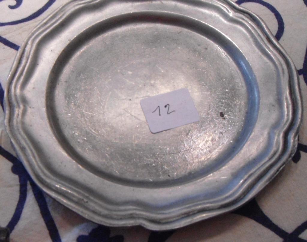 Sous-verre / bouteille en étain (92%) rond, 12 cm, bon état, Enlèvement ou Envoi