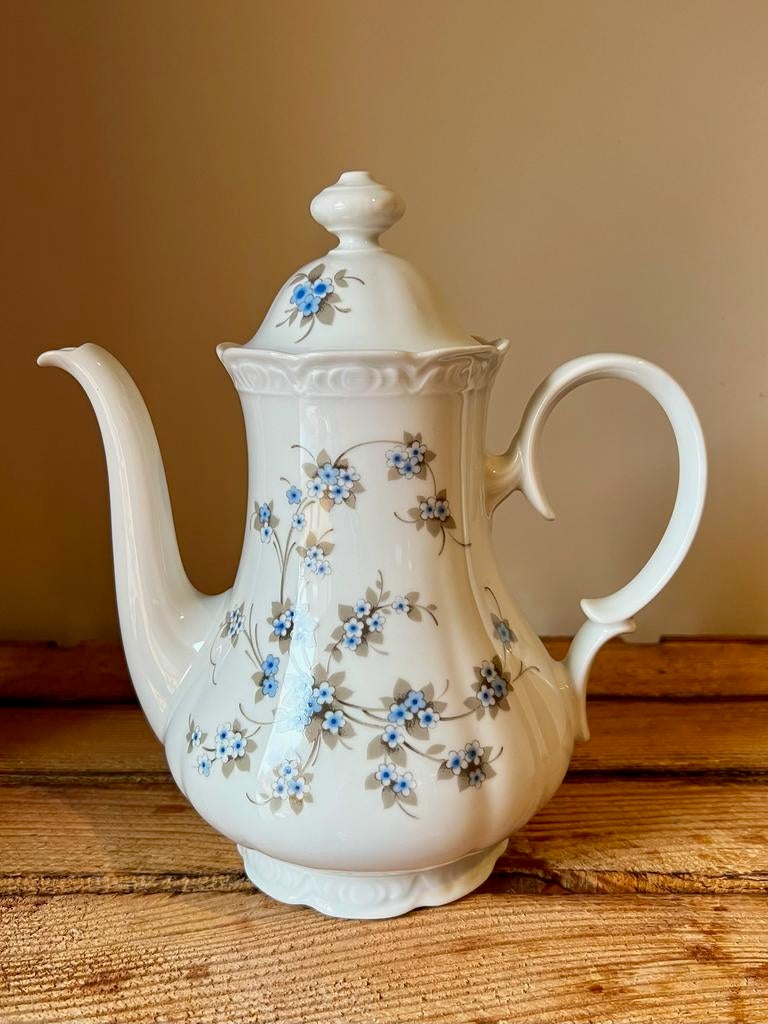 Retro koffiekan Mitterteich met blauwe bloemetjes, Ophalen of Verzenden