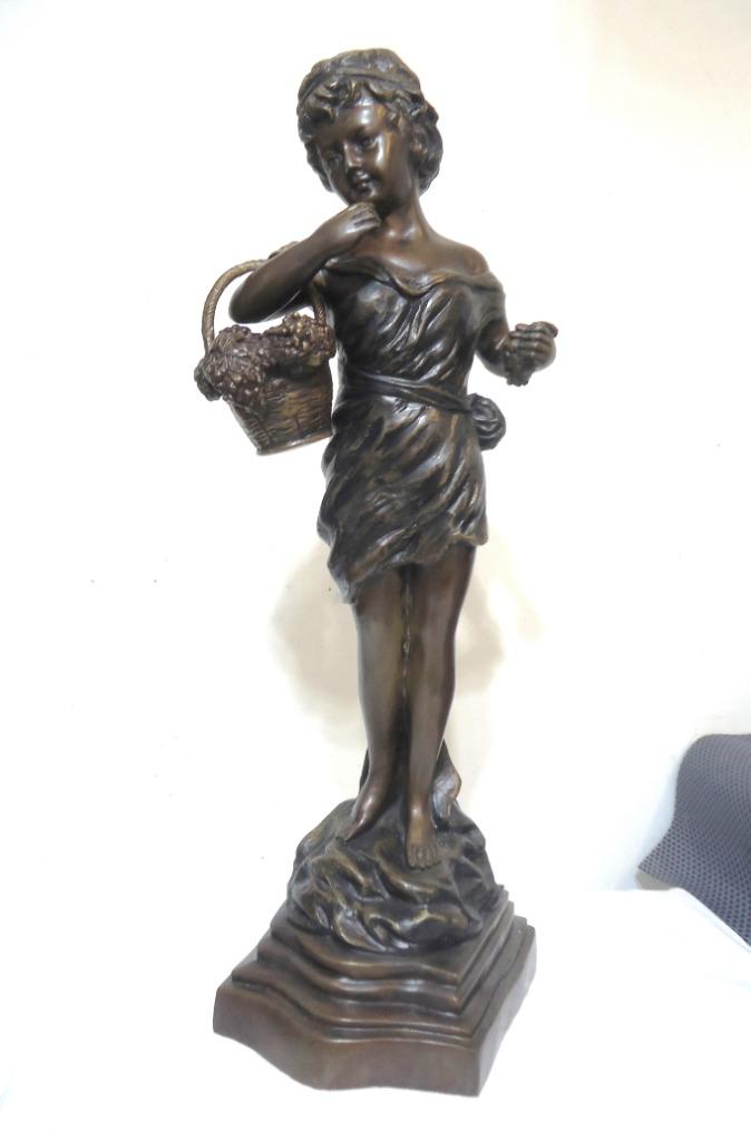 Bronze Marioton Eugène Antique H 62 cm ✨😍🤗👌, Antiquités & Art, Art | Sculptures & Bois, Statue, Brons, Scène, 50 - 100 cm, Europe