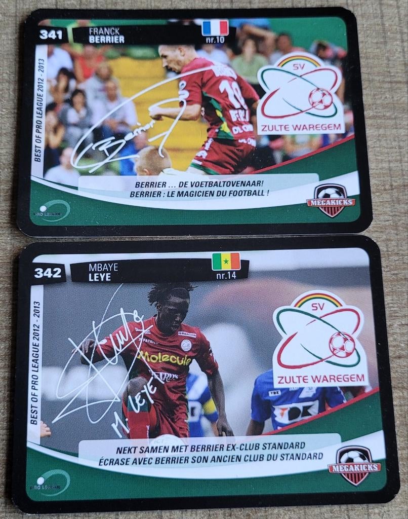 SV Zulte Waregem seizoen 2012-2013: 2 Megakicks kaarten, Verzamelen, Ophalen of Verzenden, Zo goed als nieuw
