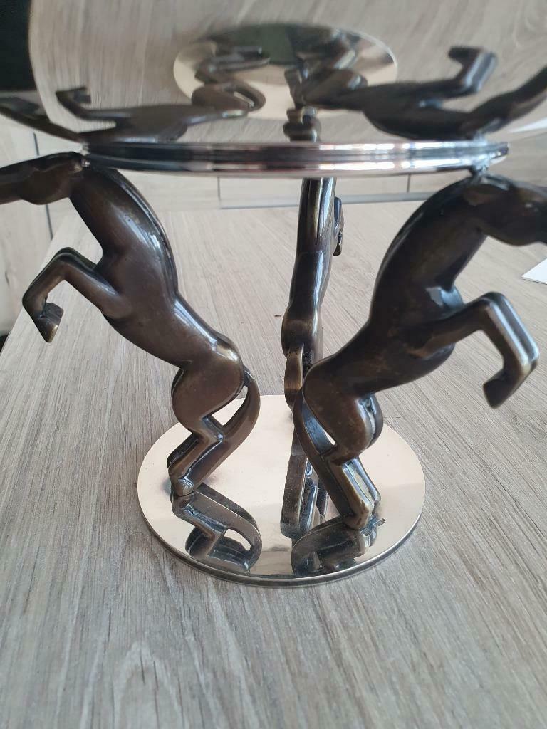 Puiforcat brons paard tripod  schaal art deco, Antiek en Kunst, Ophalen of Verzenden, Brons
