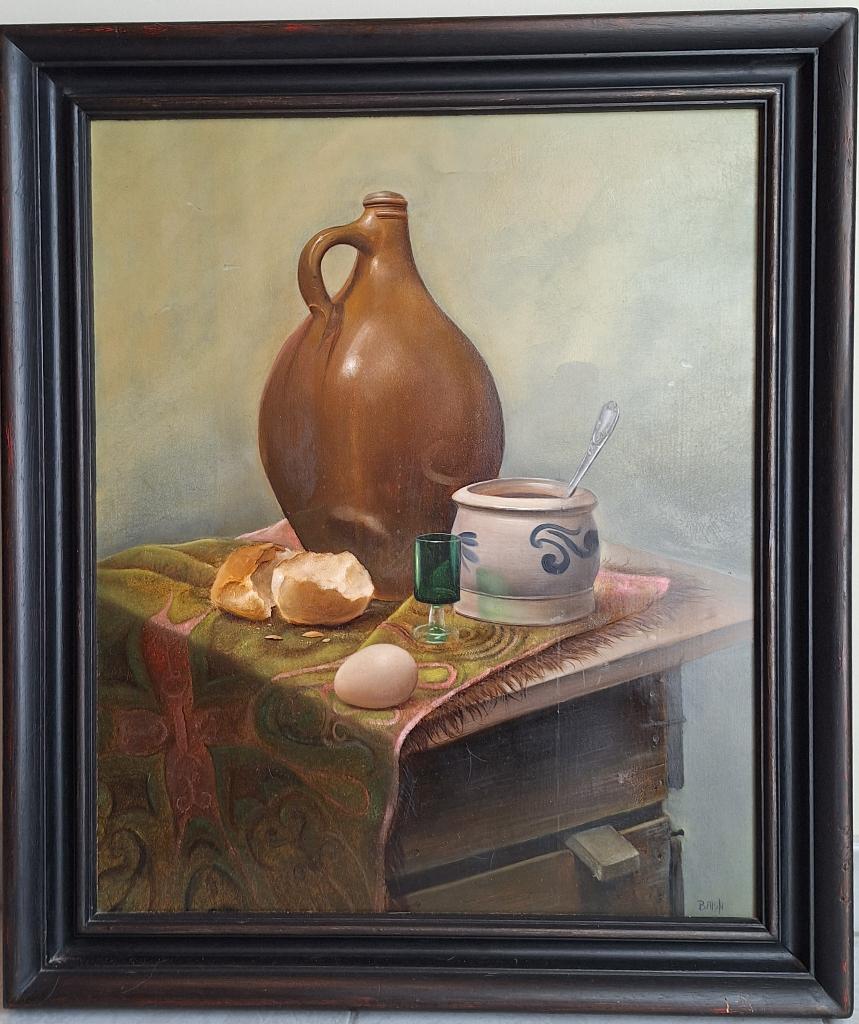 Stilleven kruik met mosterdpot Bals Hilaire., Ophalen