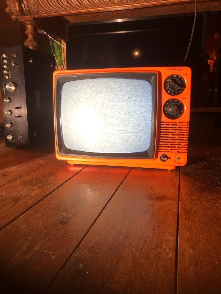 Vintage tv  - oranje, Audio, Tv en Foto, Vintage Televisies, Ophalen, Gebruikt, Minder dan 40 cm, Overige merken