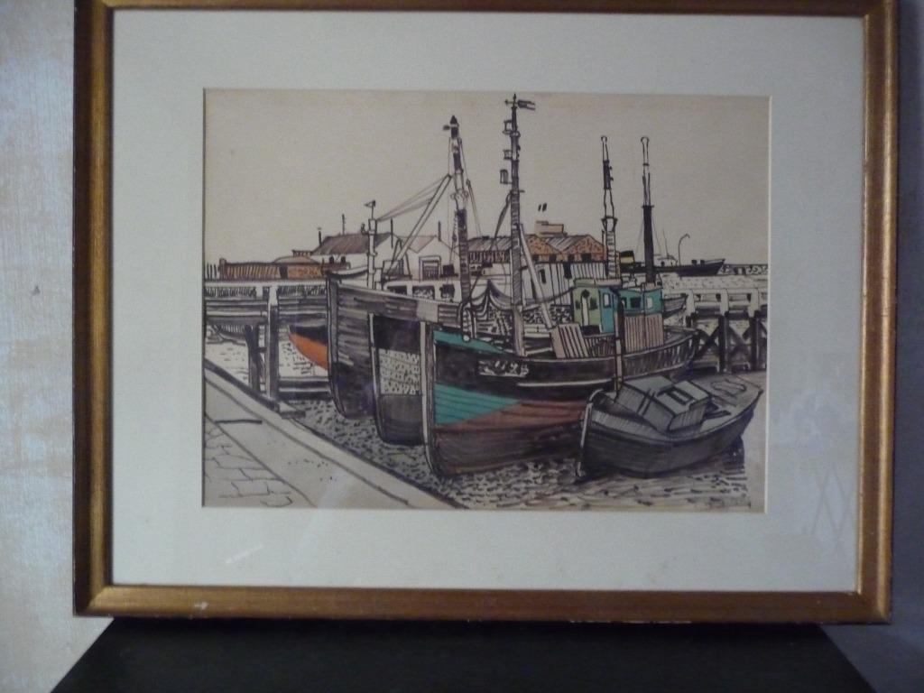 JACQUES MAES - VUE SUR LE PORT - SIGNÉ À L'ORIGINE, Enlèvement ou Envoi