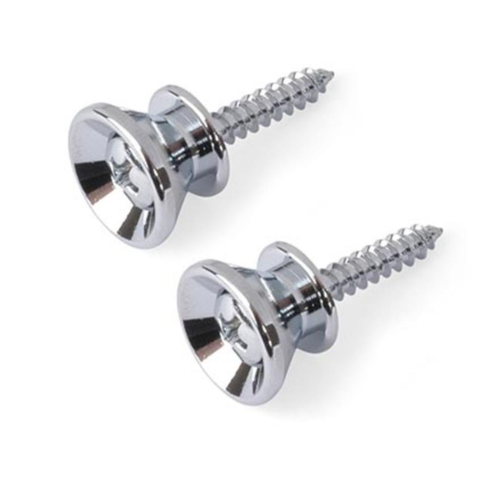 Chrome Strap Buttons (set van 2) met schroeven, Muziek en Instrumenten, Ophalen of Verzenden, Nieuw, Elektrische gitaar