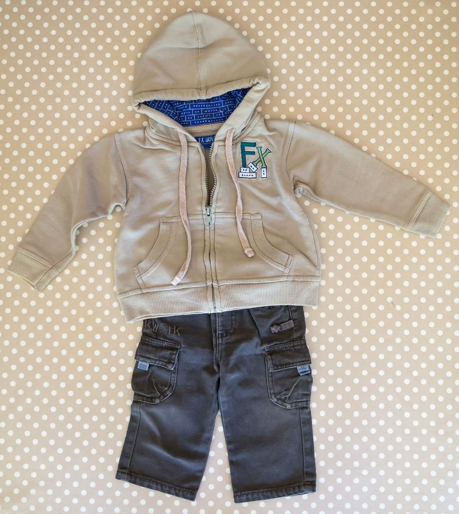 Bruine sweater Folieke, maat 12M / 80 cm, Garçon, Enlèvement ou Envoi, Pull ou Veste, Utilisé