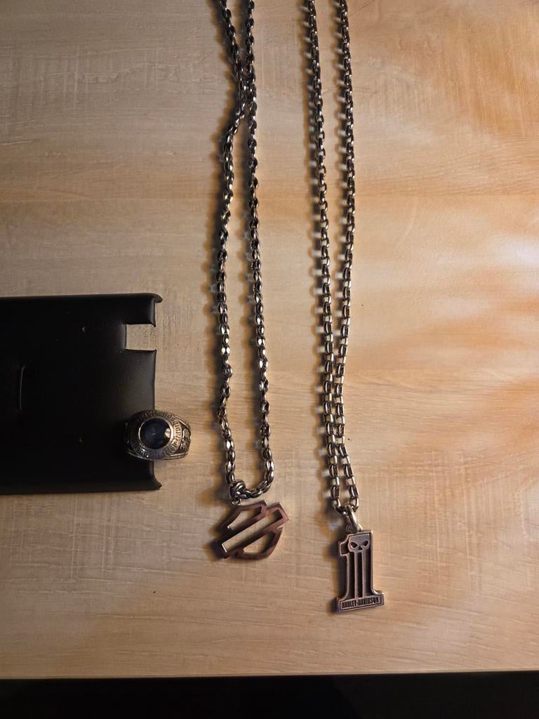 Ketting en ring harley davidson, Bijoux, Sacs & Beauté, Enlèvement, Argent, Argent