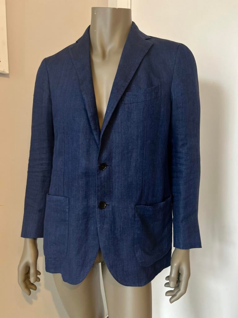 Gaiola blauwe blazer met hennep S FR 46, Kleding | Heren, Kostuums en vesten, Zo goed als nieuw, Blauw, Ophalen of Verzenden