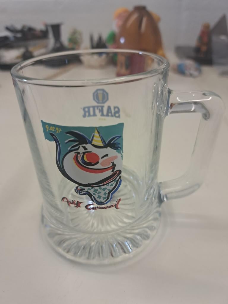 Verre à bière Alost Carnaval Safir 9/02/97, Enlèvement ou Envoi, Comme neuf, Chope(s), Autres marques