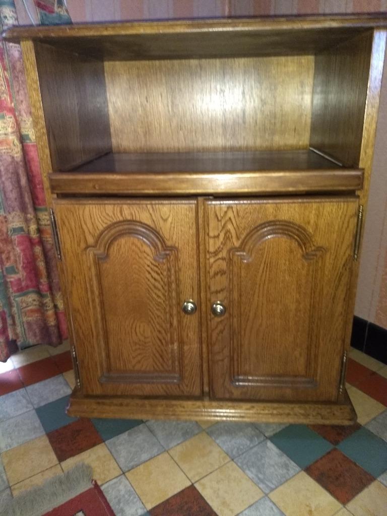 TV kast, Huis en Inrichting, Kasten |Televisiemeubels, Ophalen, Gebruikt, Eikenhout, 50 tot 100 cm