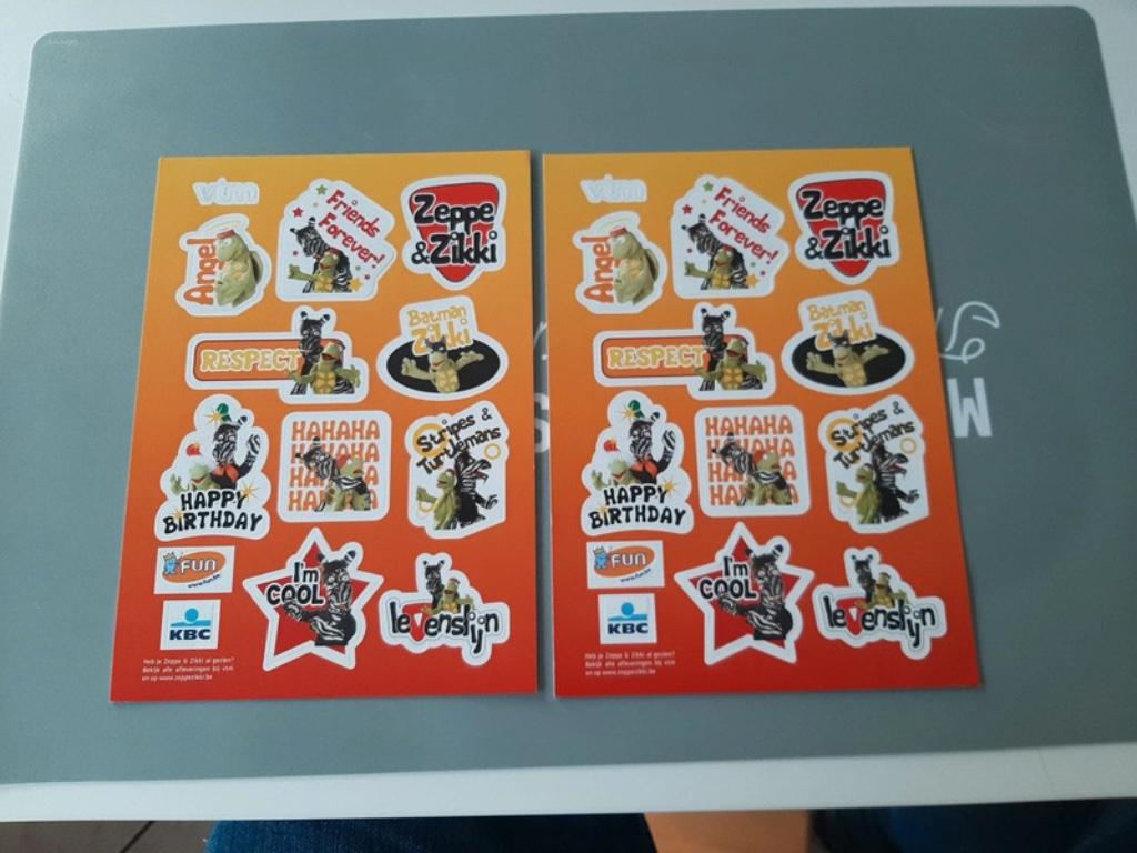VTM Levenslijn Zeppe & Zikki Zeppe en Zikki stickers, Ophalen of Verzenden, Zo goed als nieuw, Film, Tv of Omroep