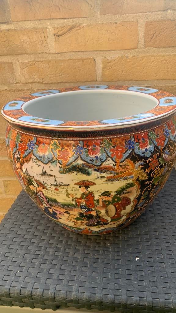 Mooi gedoreerde chinese aquaruim vaas, Antiek en Kunst, Ophalen of Verzenden