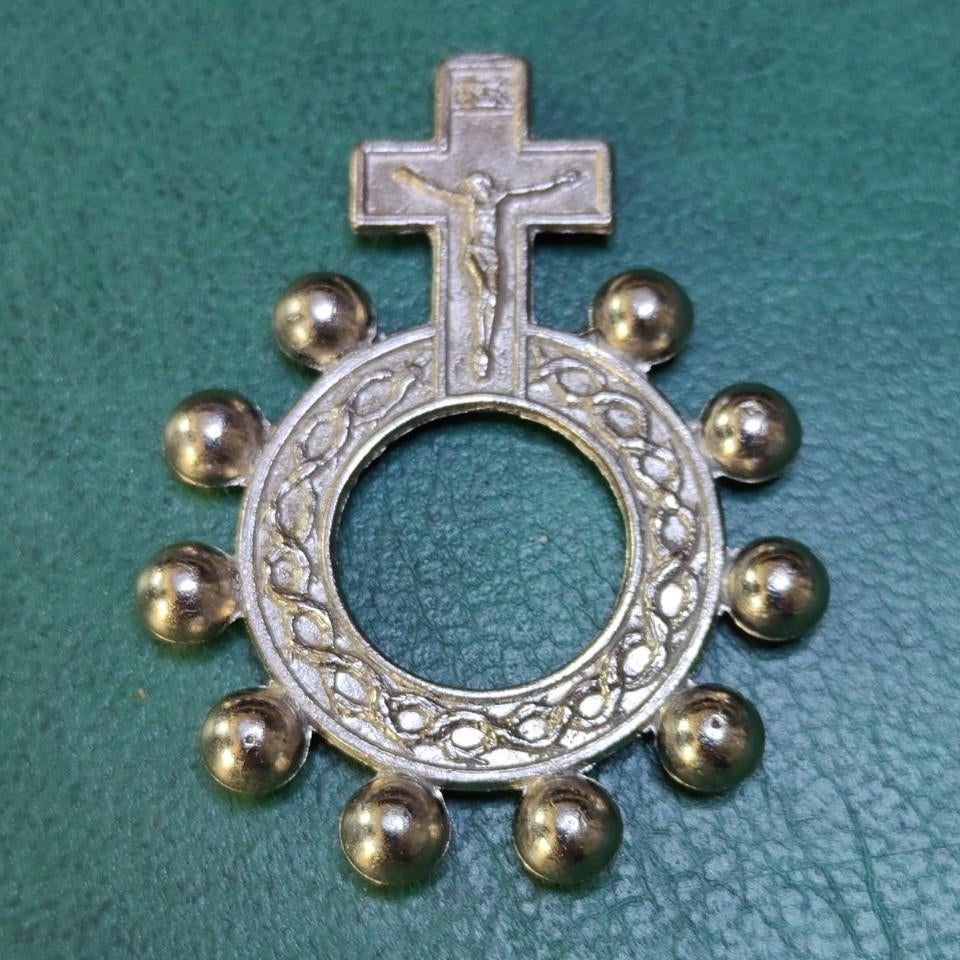 Dés à coudre catholiques anciens en métal argenté, Enlèvement ou Envoi, Utilisé, Bijoux
