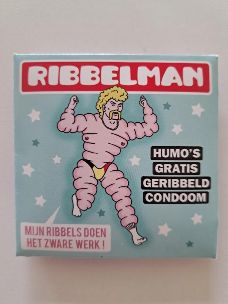 Vintage Humo's Geribbeld Condoom - Ribbelman, Ophalen of Verzenden, Zo goed als nieuw