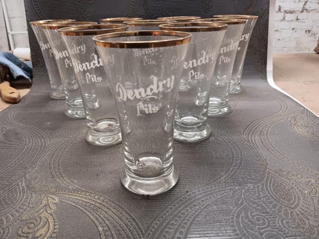 Bierglazen Dendry Pils Dendria Onkerzele Geraardsbergen, Verzamelen, Ophalen of Verzenden, Gebruikt, Gebruiksvoorwerp