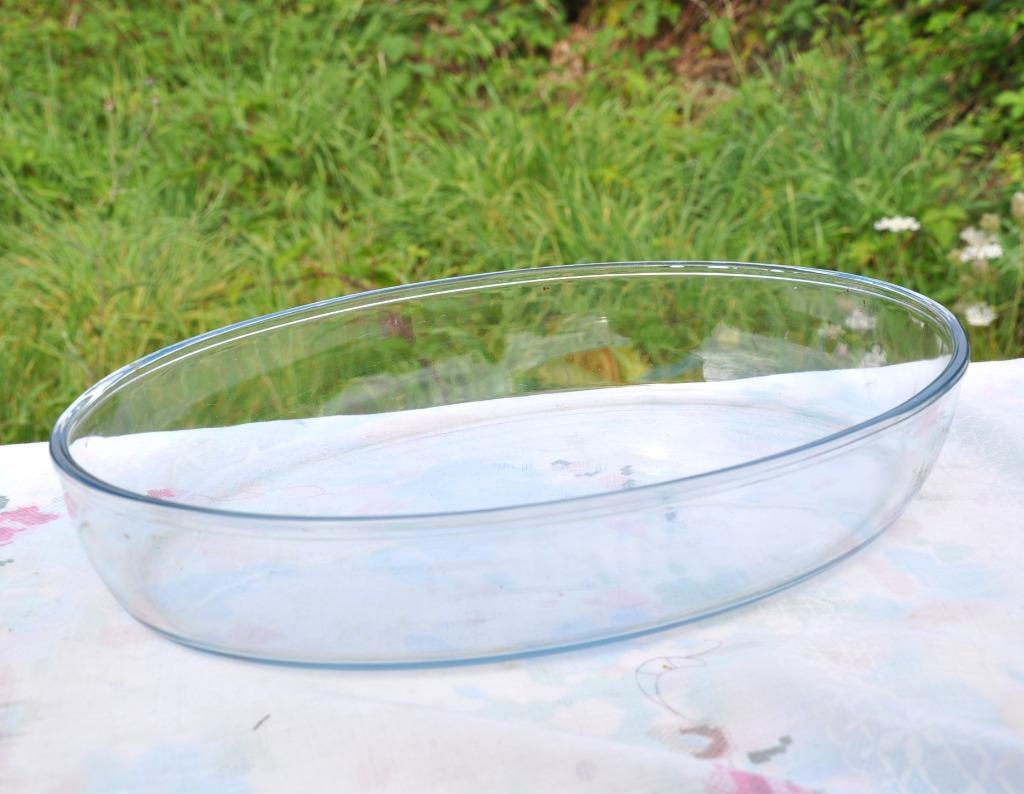 grand  plat ovale en verre pour four gratin, Enlèvement ou Envoi, Comme neuf, Verre, Récipient(s)